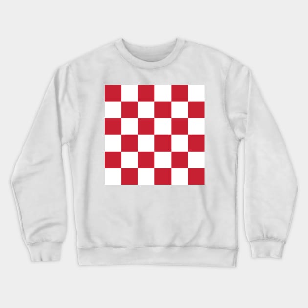 Red and white checkerboard print Crewneck Sweatshirt by bettyretro